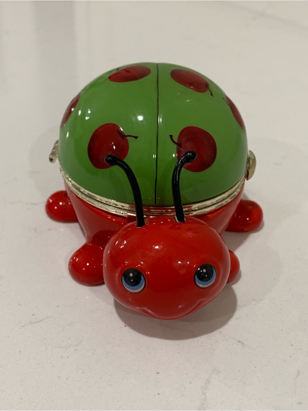 Red and Green Ardleigh Elliott ladybug music trinket box
